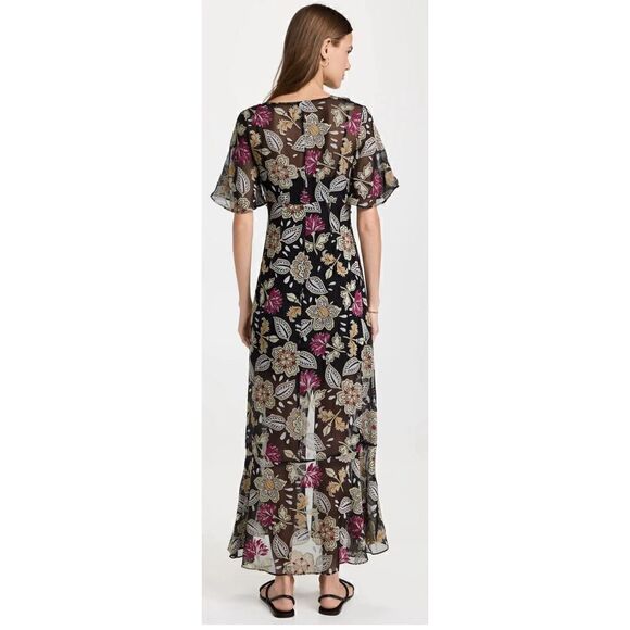rag & bone Tamar Black  Floral Dress NWT Size 6 - Picture 2 of 14